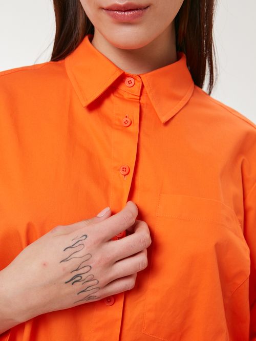 Camisa Poplin Over Naranja