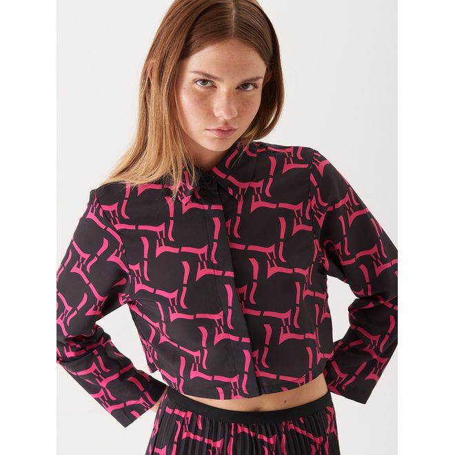 Camisa Crop Logo Print